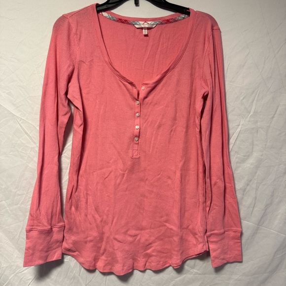 Victoria's Secret Other - Victoria's Secret Sleep Shirt Size L Pink Termal Long Sleeves Pajama Henley Y2K